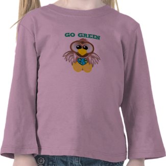 Earth Day Go Green owl Goofkins zazzle_shirt