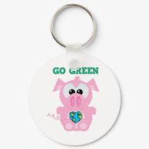 Earth Day Go Green pig Goofkins keychains