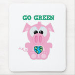 Earth Day Go Green pig Goofkins Mouse Pad