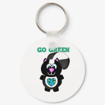 Earth Day Go Green skunk Goofkins keychains