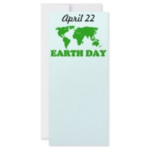 Earth Day Grass Map Bookmark Full Color Rack Card