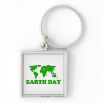 Earth Day Grass Map Keychain