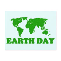 Earth Day Grass Map Postcard