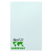 Earth Day Grass Map Stationery