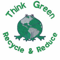 Earth Day Green Frog Recycle Environmental embroidered shirts