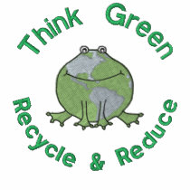 Earth Day Green Frog Recycle Environmental embroidered shirts