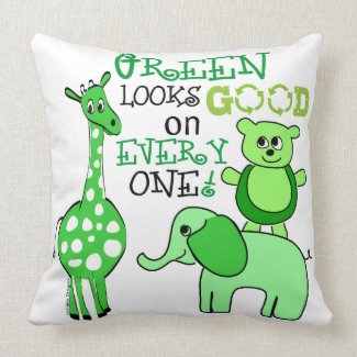 Earth Day Green Message mojo_throwpillow