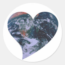 Earth Day Heart Stickers