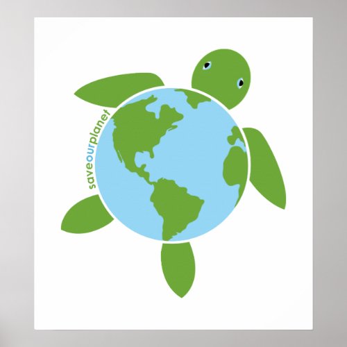 Earth Day Honu Poster zazzle_print