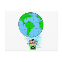 Earth Day hot air balloon postcards
