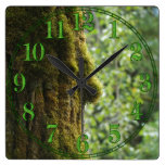 Earth Day Mossy Tree Forest Nature Clock