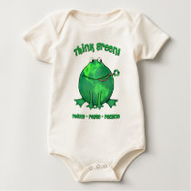 Earth Day Organic Green Frog Infant Onesie t-shirts