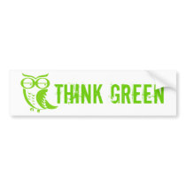 Earth day owl green thoughts bumper stickers