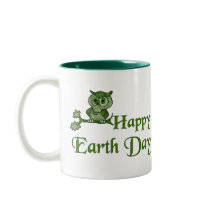 Earth Day Owl Coffee Mugs