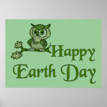 Earth Day Owl Poster
