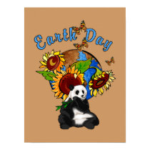 Earth Day Panda And Sunflower Poster posters by politicalgirl Earth Day Panda And Sunflower Poster posters