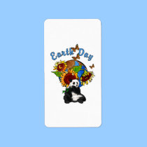 Earth Day Panda Planet labels