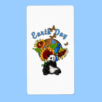 Earth Day Panda Planet labels