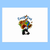 Earth Day Panda Planet postcards