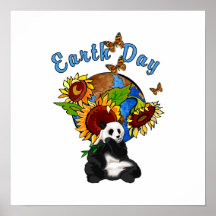 Earth Day Panda Planet Posters