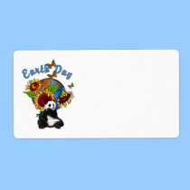 Earth Day Panda Planet labels