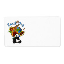 Earth Day Panda Planet Shipping Label
