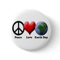 Earth Day, Peace Love Earth Day buttons
