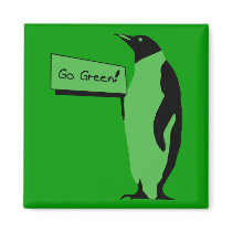 Earth Day Penguin Fridge Magnets