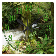 Earth Day Scenic Forest & Stream Nature Clock