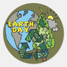 Earth Day T Shirts and Gifts Round Stickers