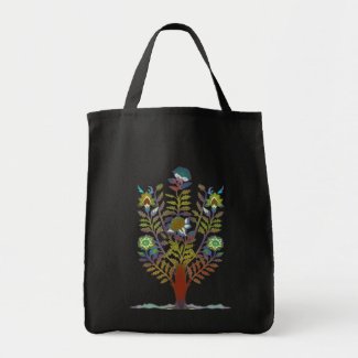 Earth Day Tapestry Style Flower Tree bag