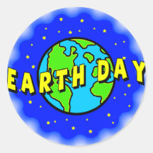 Earth Day Tee and Presents Round Stickers