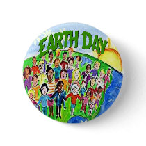 Earth Day The World Celebrates Button