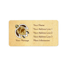 Earth Day Turtle Name Tag Address Labels label