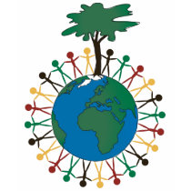 Earth Day with figures and tree - Africa t-shirts