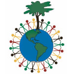 Earth Day with figures and tree - North America t-shirts