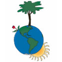Earth Day with sun and tree - North America t-shirts by JYDesign Earth Day with sun and tree - North America t-shirts