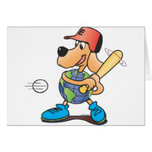Earth Dog Plays Baseball Card