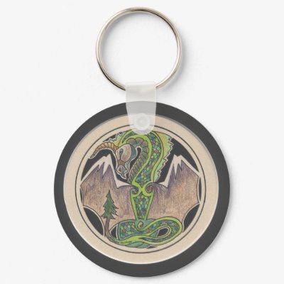 Earth Dragon Keychain by smilodonart