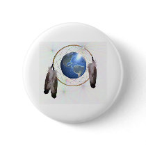 Earth Dreamcatcher Pinback Button