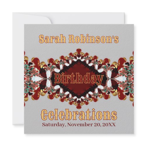 Earth Fancy Lace Burgundy Gold Invitation invitation