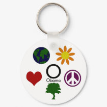 Earth, Flower, Peace, Tree, Love, Obama Keychain by irregulargoods Earth, Flower, Peace, Tree, Love, Obama Keychain