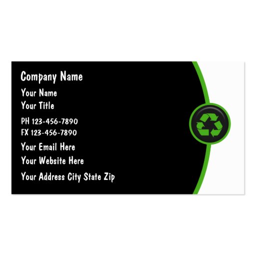 Earth Friendly Business Cards (front side)