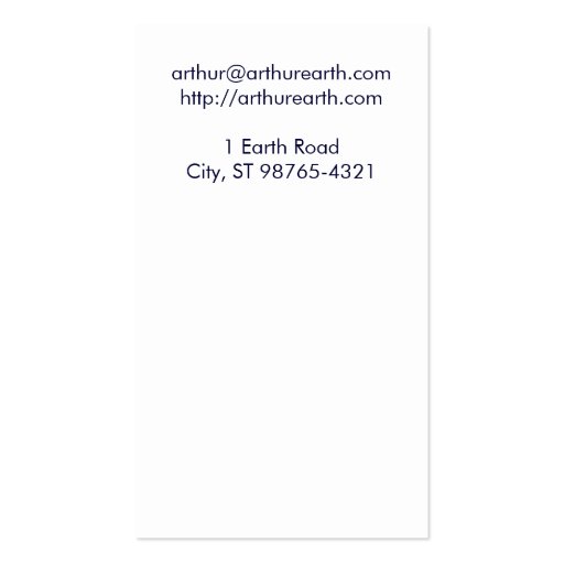 Earth from Space Card Business Card (back side)