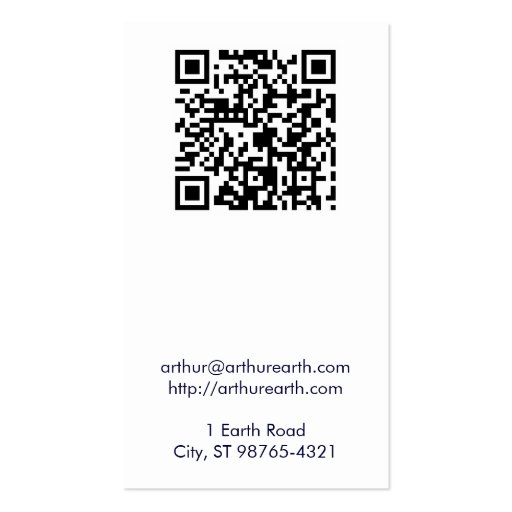 Earth from Space w/ QR Code Business Card (back side)
