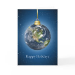 Earth Globe Christmas card
