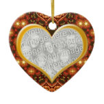 Earth Golden Heart Photo Valentine Ornament