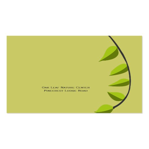 Earth Green Nature Guide  Green Leaf Business Card Templates (back side)