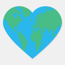 Earth Heart Heart Stickers