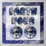 Earth Hour (Earth Text W/Clocks[2]) Posters